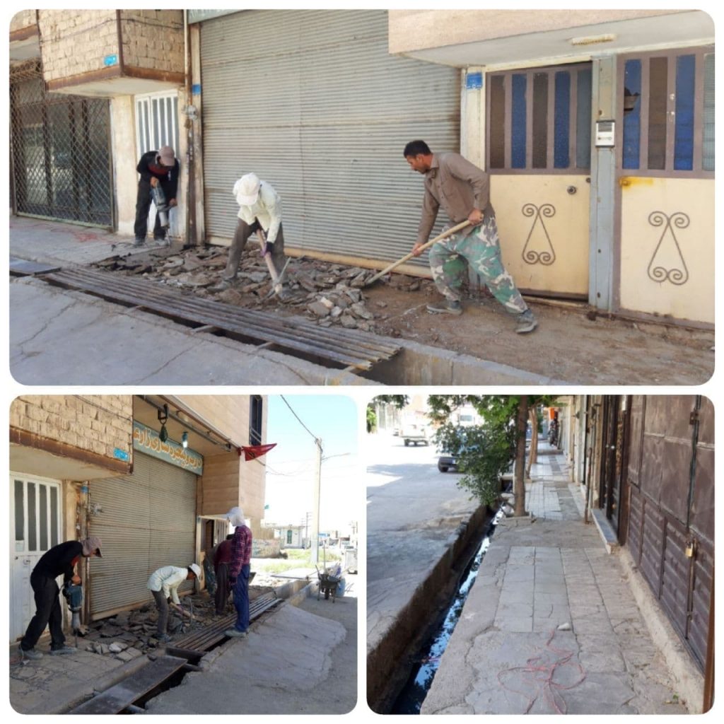 نوسازی سنگفرش ضلع جنوبی خیابان شهید غلامی در دست اقدام قرار گرفت