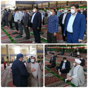 حضور شهردار ، رئیس و نائب رئیس شورای اسلامی شهر صالحیه در نماز جمعه بخش گلستان