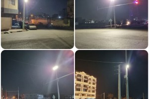 نصب پروژکتور در تقاطع معابر شهر صالحیه به منظور بهبود ایمنی ترافیکی