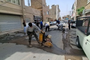 عملیات زیرسازی آسفالت کوچه بهارستان دهم