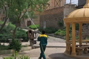  سمپاشی و بازپیرایی فضاهای سبز بوستان‌ها