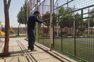 شاداب‌سازی و رنگ آمیزی مبلمان های پارکی سطح شهر صالحیه