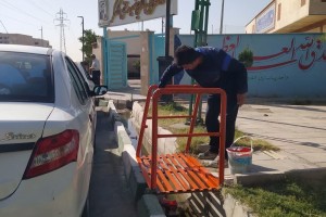 شاداب‌سازی و رنگ آمیزی مبلمان های پارکی سطح شهر صالحیه