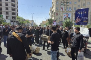 مراسم تشییع و تدفین شهید مدافع وطن "مهدی خدائی" در شهر صالحیه برگزار شد