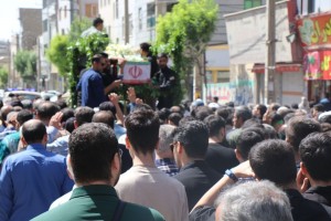 مراسم تشییع و تدفین شهید مدافع وطن "مهدی خدائی" در شهر صالحیه برگزار شد