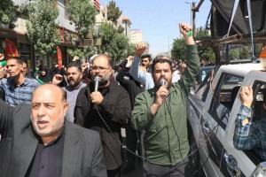 مراسم تشییع و تدفین شهید مدافع وطن "مهدی خدائی" در شهر صالحیه برگزار شد