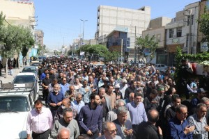 مراسم تشییع و تدفین شهید مدافع وطن "مهدی خدائی" در شهر صالحیه برگزار شد