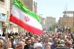 مراسم تشییع و تدفین شهید مدافع وطن "مهدی خدائی" در شهر صالحیه برگزار شد