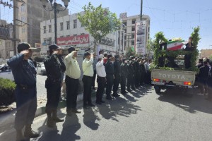 مراسم تشییع و تدفین شهید مدافع وطن "مهدی خدائی" در شهر صالحیه برگزار شد