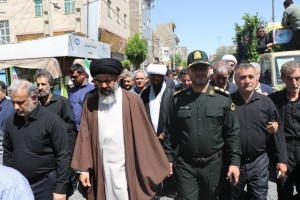 مراسم تشییع و تدفین شهید مدافع وطن "مهدی خدائی" در شهر صالحیه برگزار شد