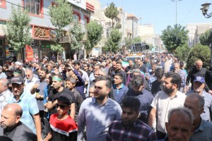 مراسم تشییع و تدفین شهید مدافع وطن "مهدی خدائی" در شهر صالحیه برگزار شد