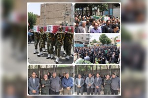 تشییع باشکوه پیکر مطهر دو شهید سرافراز بهارستانی؛ شهیدان مهدی عباسیان و میلاد معین‌آزاد