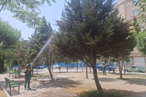 عملیات سمپاشی فضای سبز بوستان ها ادامه دارد