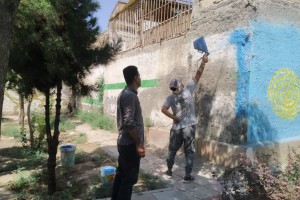 اجرای عملیات پوشاننده، رفع آلودگی‌های بصری و شاداب‌سازی محیطی بوستان نهج‌البلاغه