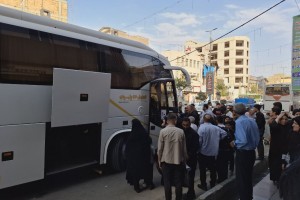 آیین بدرقه زائران اربعین حسینی شهر صالحیه برگزار شد  