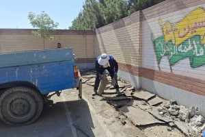 ساخت باغچه در مدرسه نورالزهرا(س)؛ گامی در راستای زیباسازی محیط آموزشی  