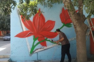 شاداب‌سازی محیطی مدرسه حضرت زینب(س) با رنگ‌آمیزی و نقاشی دیواری