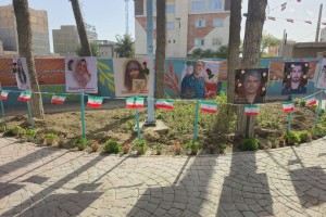 برپایی نمایشگاه تمثال شهدای والامقام جنگ تحمیلی 12 روزه در صالحیه