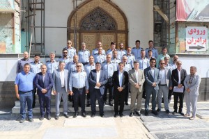 آیین گل‌افشانی مزار شهدای شهر صالحیه در آستان امامزاده باقر(ع) به مناسبت روز ملی آتش‌نشانی و ایمنی