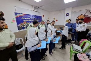 برگزاری اردوی آموزش مقررات و تابلوهای راهنمایی و رانندگی ویژه دانش‌آموزان همیار پلیس در صالحیه