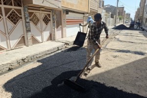 عملیات ترمیم و لکه‌گیری نوار حفاری کوچه میلان 24  