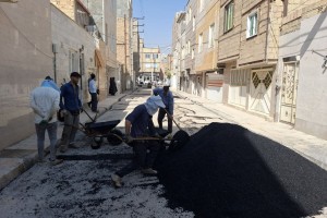 عملیات ترمیم و لکه‌گیری نوار حفاری کوچه میلان 24  