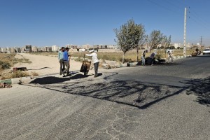 اجرای سرعت‌گیر و لکه‌گیری آسفالت در انتهای خیابان ولیعصر(عج)  