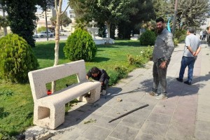 نصب نیمکت، باکس زباله و اجاق‌ پارکی در میدان شهید بهشتی 