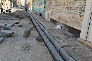 عملیات تخریب و بازسازی جداول فرسوده کوچه گلستان 17