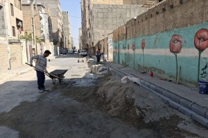 عملیات تخریب و بازسازی جداول فرسوده کوچه گلستان 17