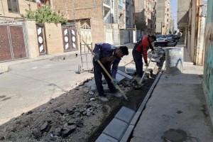 عملیات تخریب و بازسازی جداول فرسوده کوچه گلستان 17