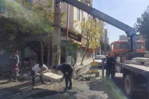 اجرای عملیات تعریض و بازسازی پل عرضی خیابان نسیم  