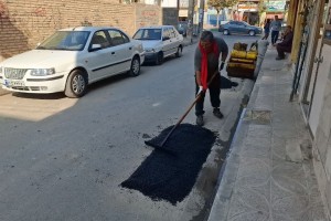عملیات لکه‌گیری آسفالت کوچه بوستان نهم اجرایی شد