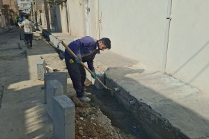 عملیات ترمیم نوار حفاری محور آیت‌الله هاشمی رفسنجانی