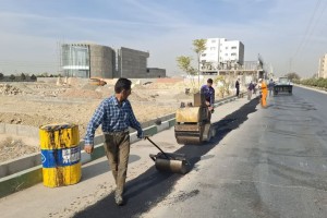 عملیات ترمیم نوار حفاری محور آیت‌الله هاشمی رفسنجانی