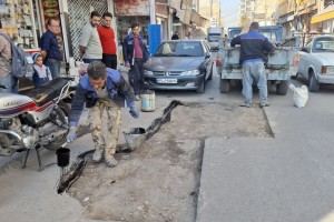 پایان ناهمواری های چهار راه پرتردد شهید بختیاری