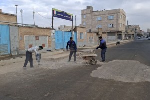 زیرسازی نوار حفاری خیابان امام سجاد (ع) جهت ترمیم و لکه‌گیری