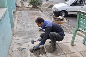 زیرسازی نوار حفاری خیابان امام سجاد (ع) جهت ترمیم و لکه‌گیری