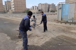 زیرسازی نوار حفاری خیابان امام سجاد (ع) جهت ترمیم و لکه‌گیری