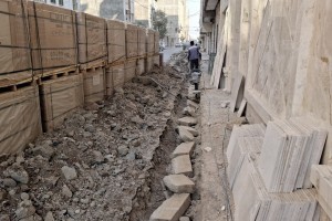 عملیات تخریب و نوسازی جداول کوچه گلستان 12 کلید خورد