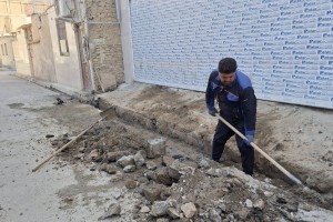  آغاز عملیات ترمیم جداول در کوچه فروردین یکم