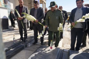 آیین غبارروبی و گل&zwnj;افشانی گلزار شهدای امامزاده باقر(ع) به مناسبت ایام الله دهه فجر