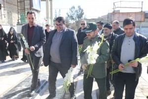 آیین غبارروبی و گل&zwnj;افشانی گلزار شهدای امامزاده باقر(ع) به مناسبت ایام الله دهه فجر