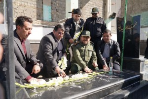 آیین غبارروبی و گل&zwnj;افشانی گلزار شهدای امامزاده باقر(ع) به مناسبت ایام الله دهه فجر