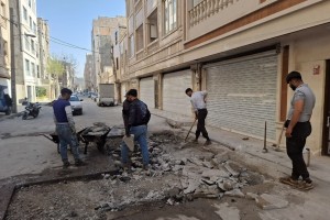 آغاز عملیات تخریب و زیرسازی آسفالت کوچه نگارستان ششم