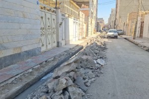  تخریب و نوسازی جداول ضلع شمالی کوچه والفجر هفتم