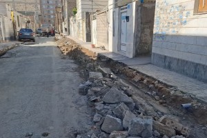 تخریب و نوسازی جداول ضلع شمالی کوچه والفجر هفتم