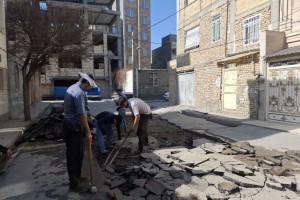  تخریب و زیرسازی آسفالت کوچه نگارستان نهم