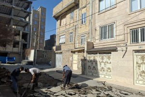  تخریب و زیرسازی آسفالت کوچه نگارستان نهم