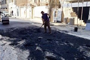 عملیات لکه&zwnj;گیری آسفالت کوچه نگارستان هشتم؛  